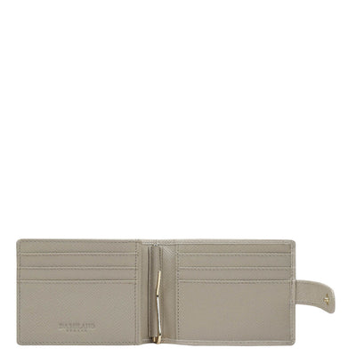 Croco Leather Money Clip - Frost