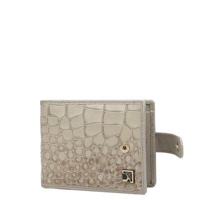 Croco Leather Money Clip - Frost