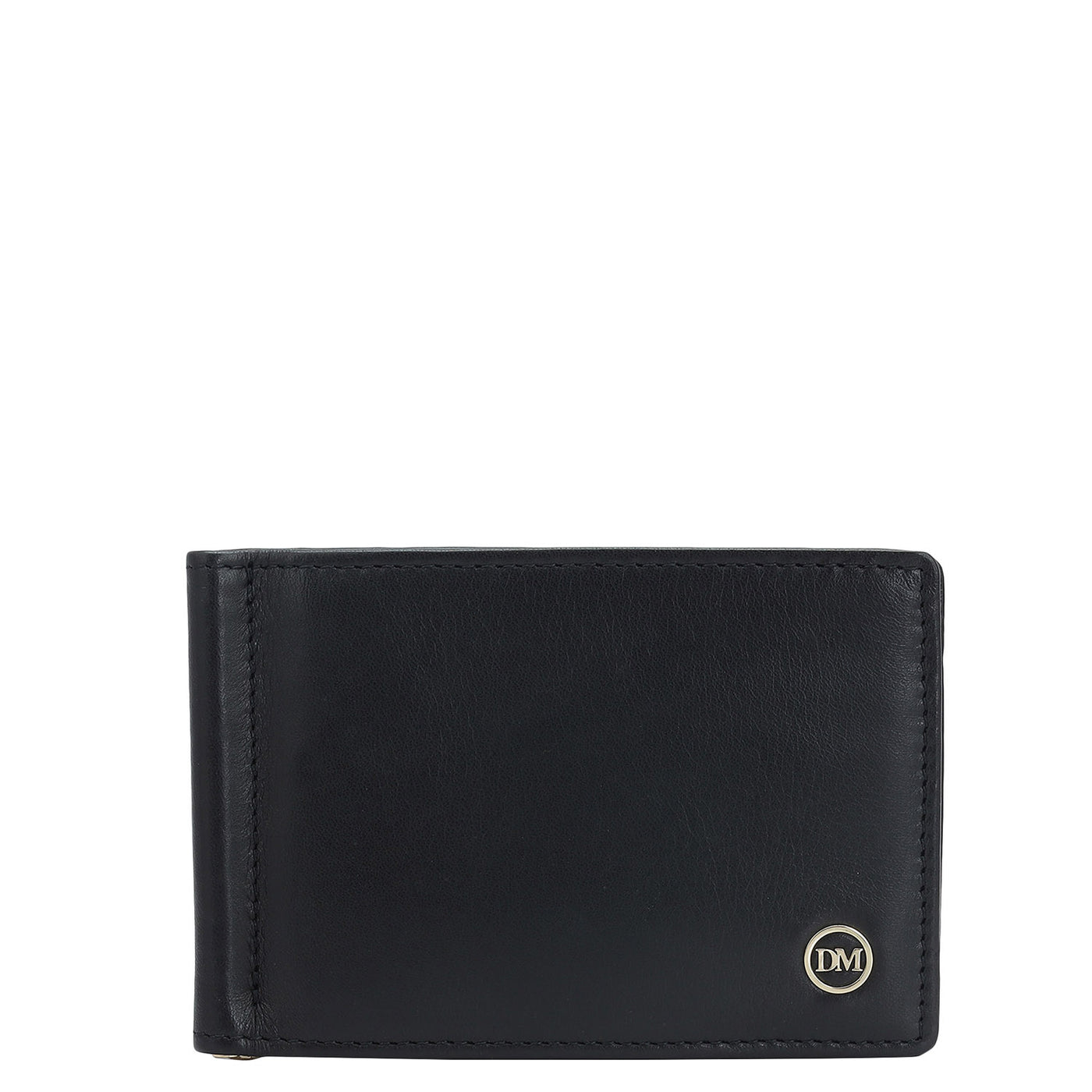 Plain Leather Money Clip - Black