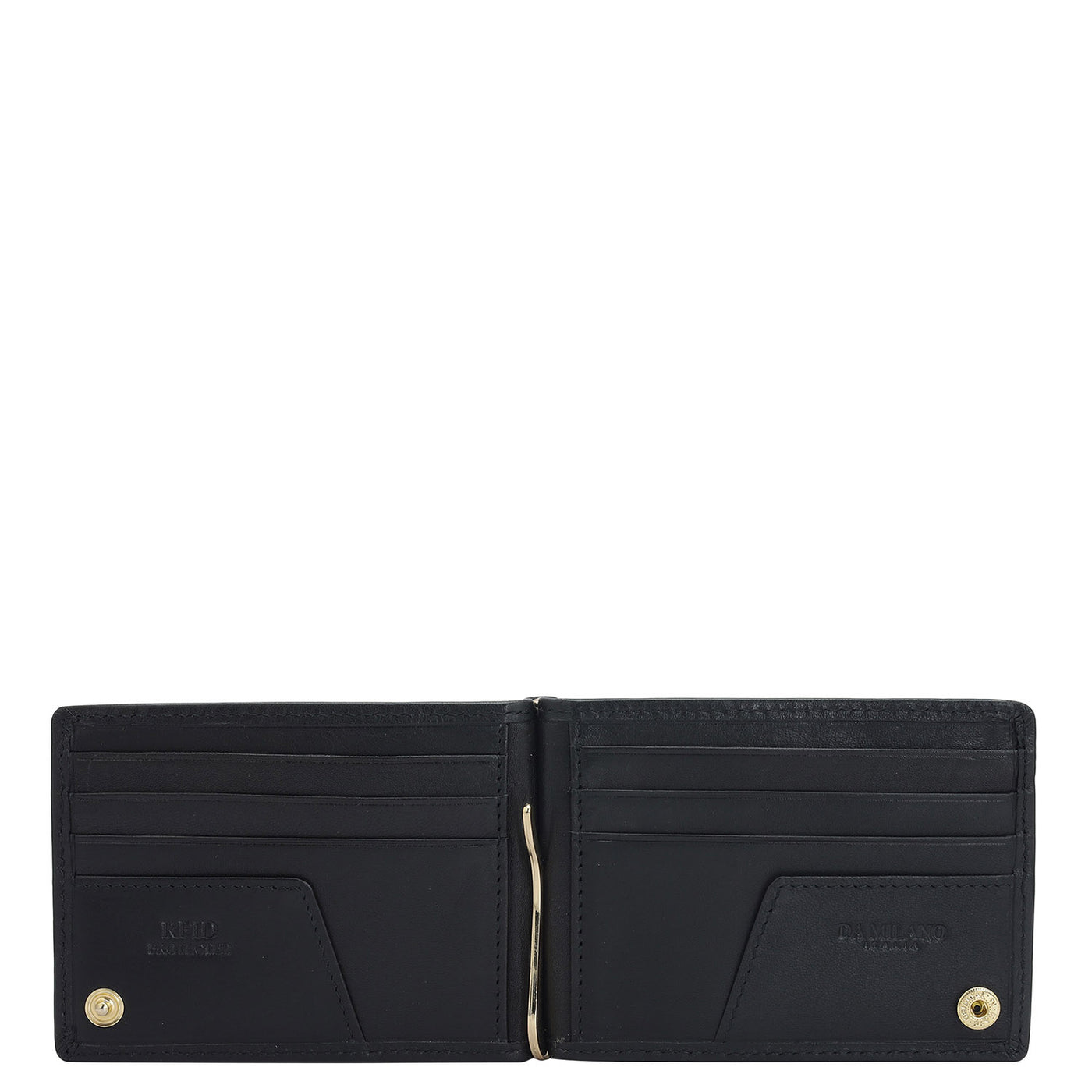 Plain Leather Money Clip - Black