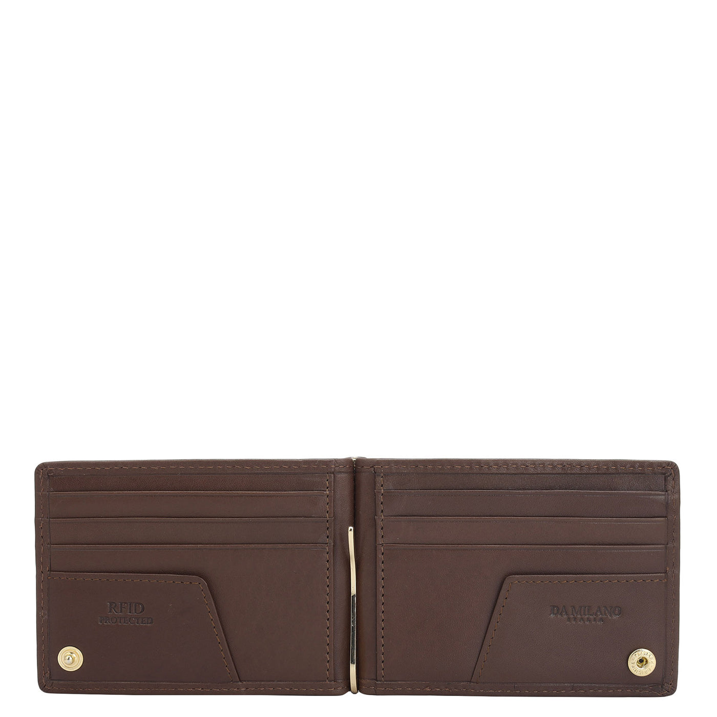 Plain Leather Money Clip - Brown