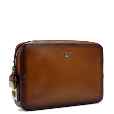 Plain Leather Multi Pouch - Cognac