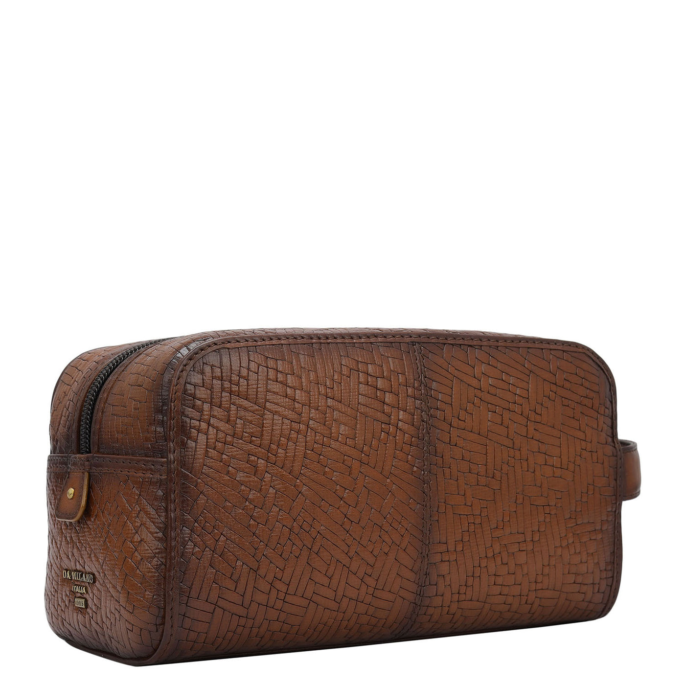 Mat Emboss Leather Multi Pouch - Cognac