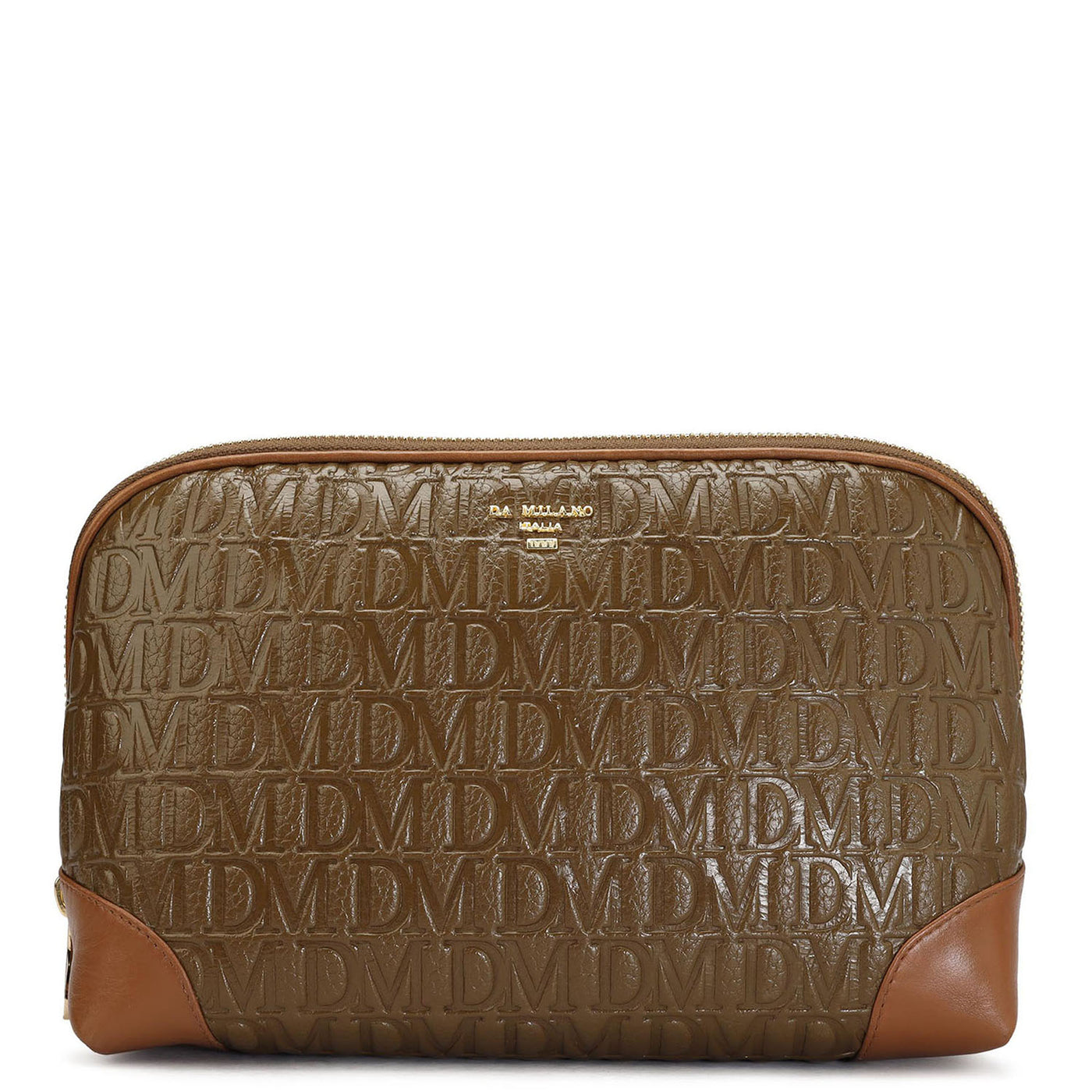 Large Monogram Leather Multi Pouch - Moss