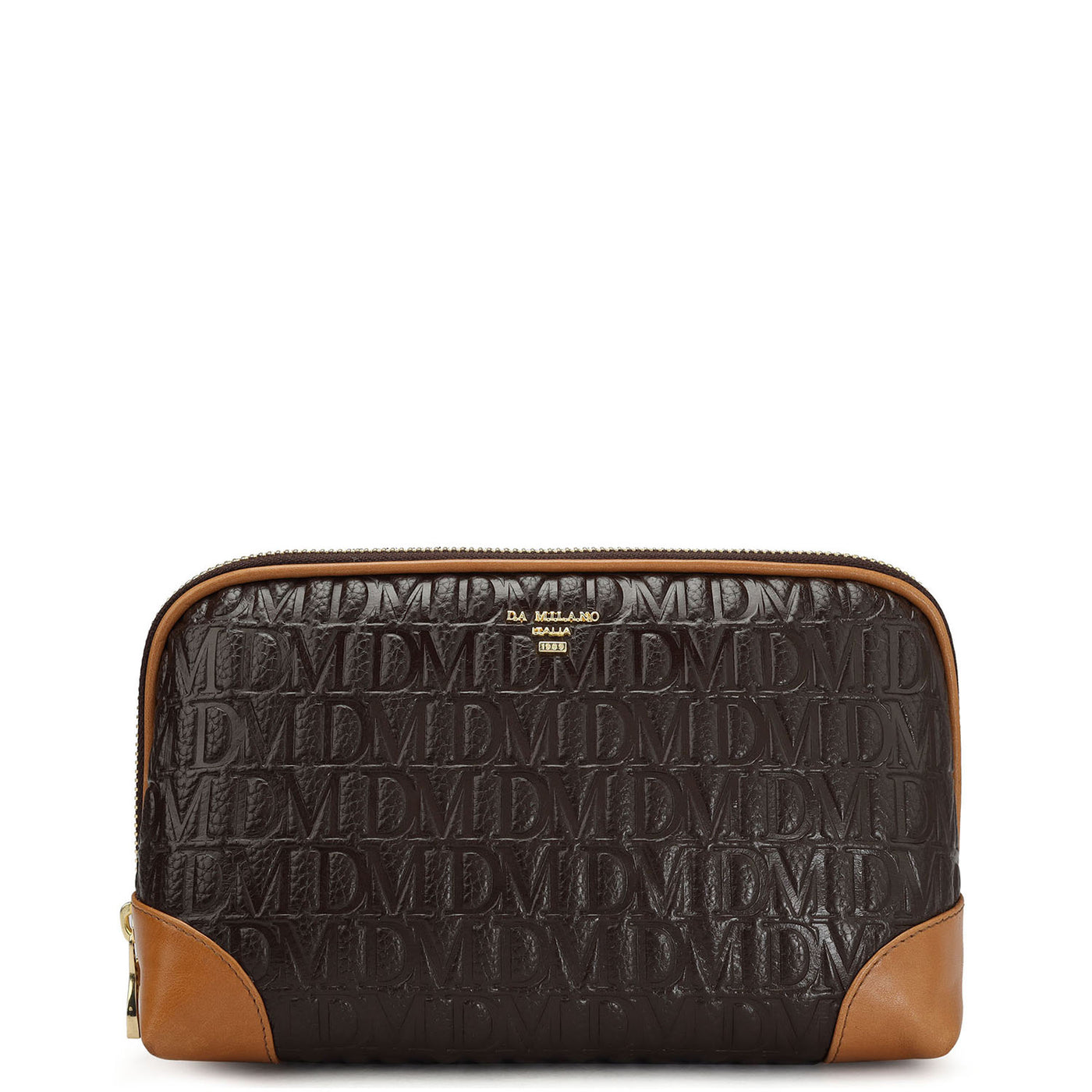 Medium Monogram Leather Multi Pouch - Chocolate