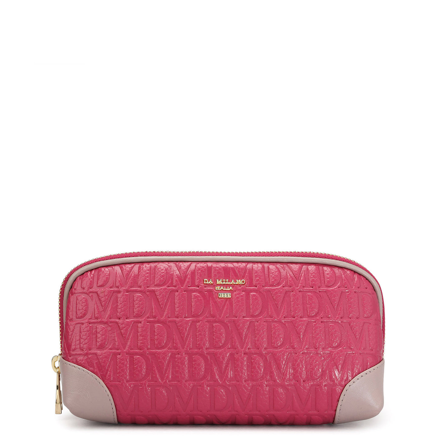 Small Monogram Leather Multi Pouch - Magenta