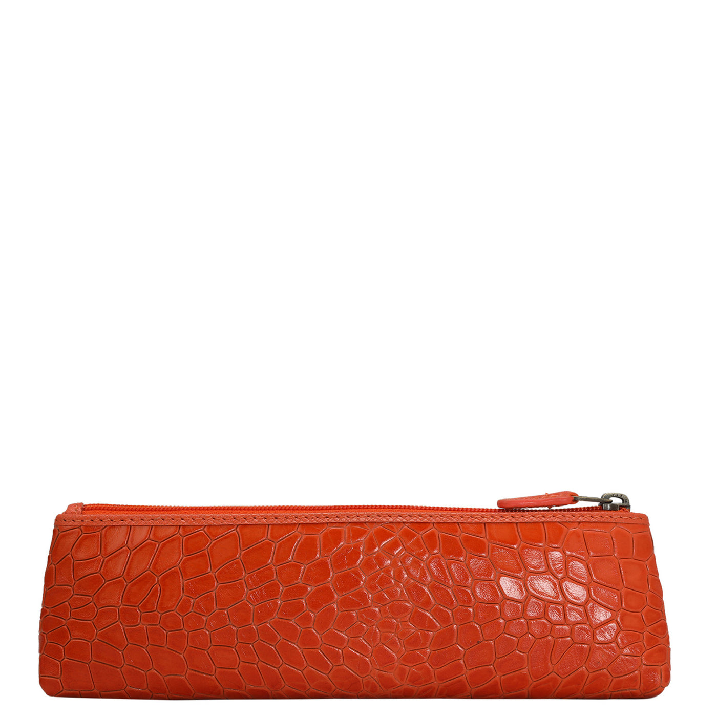 Croco Leather Multi Pouch - Pumpkin