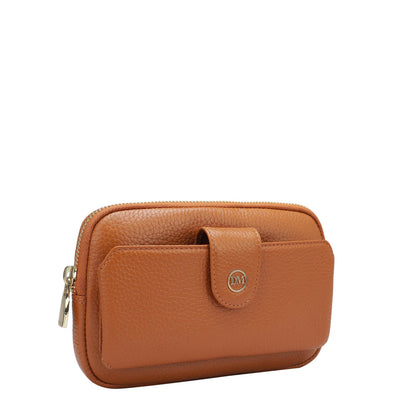 Wax Leather Multi Pouch - Orange