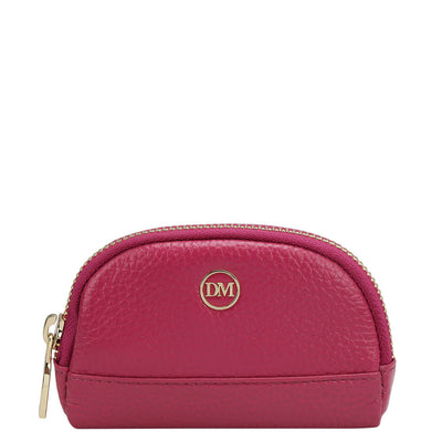 Small Wax Leather Multi Pouch - Majenta