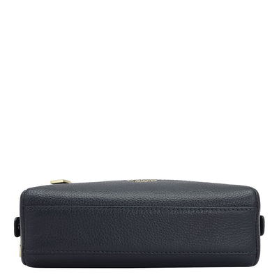 Wax Leather Multi Pouch - Navy