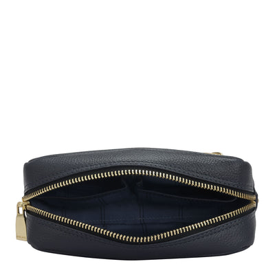 Wax Leather Multi Pouch - Navy