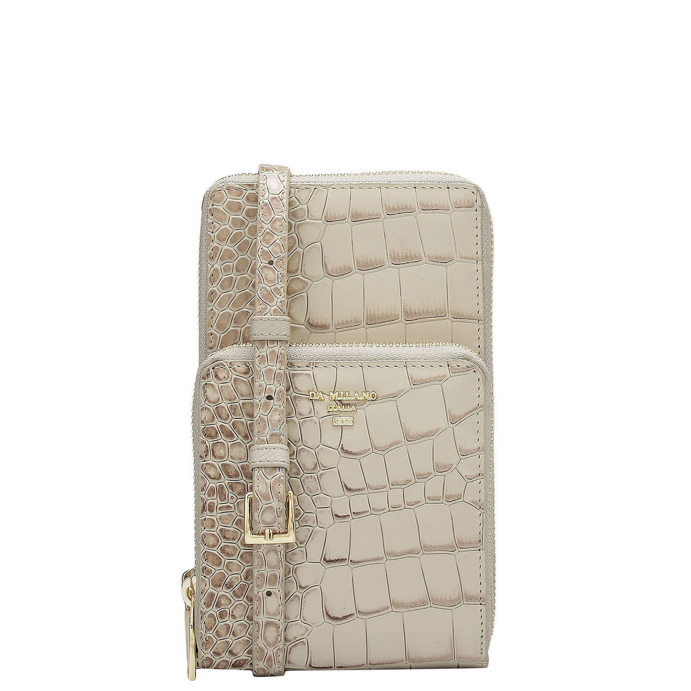 Croco Leather Crossbody - Frost