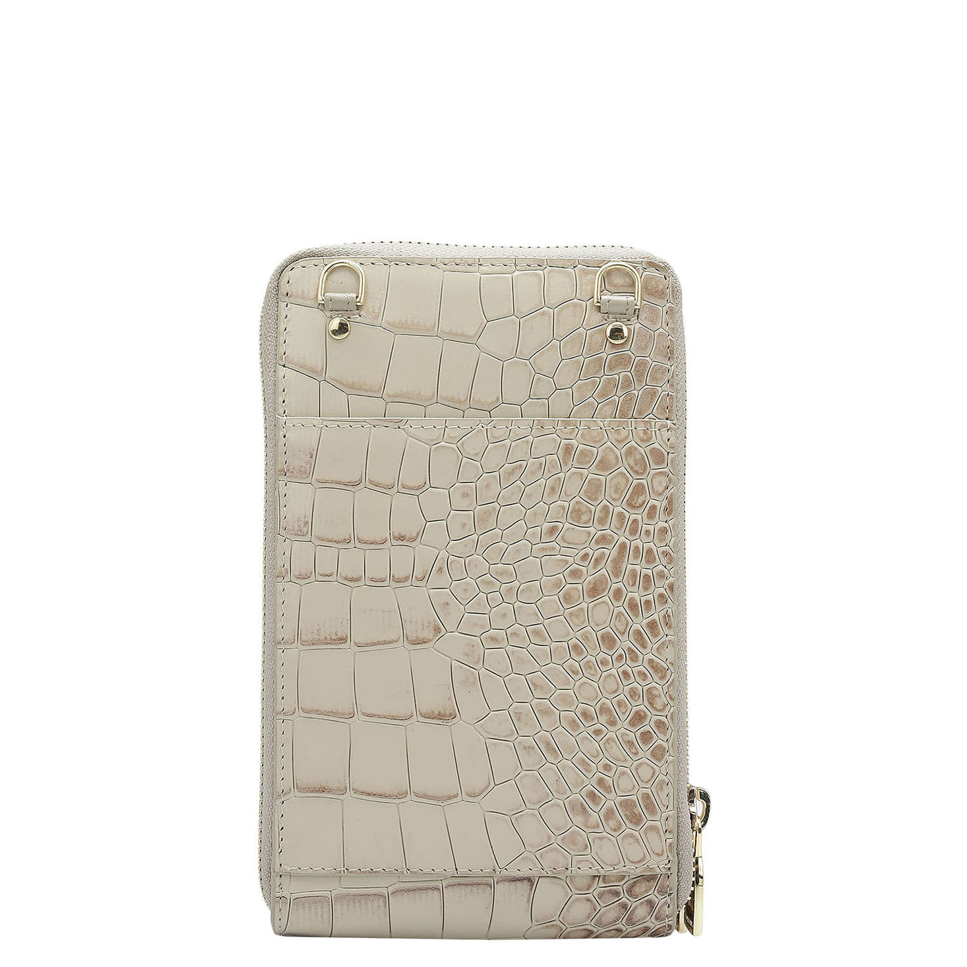 Croco Leather Crossbody - Frost