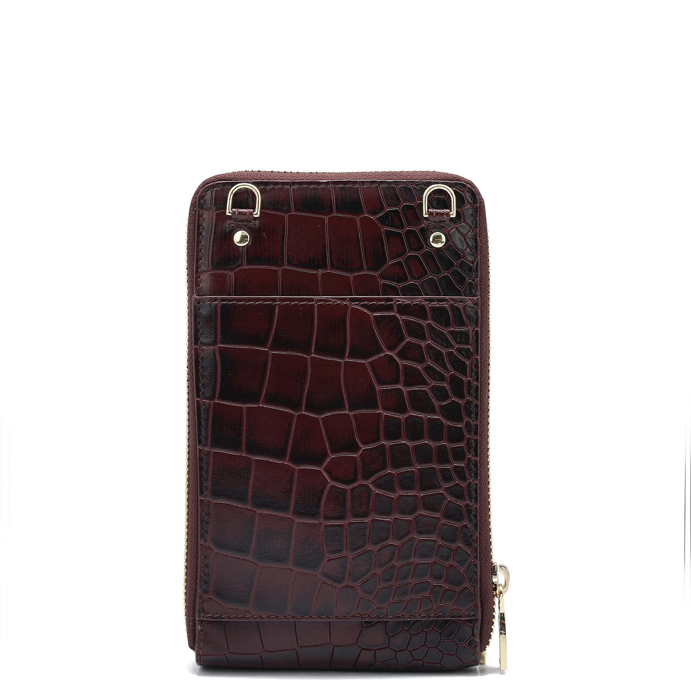 Croco Leather Crossbody - Wine