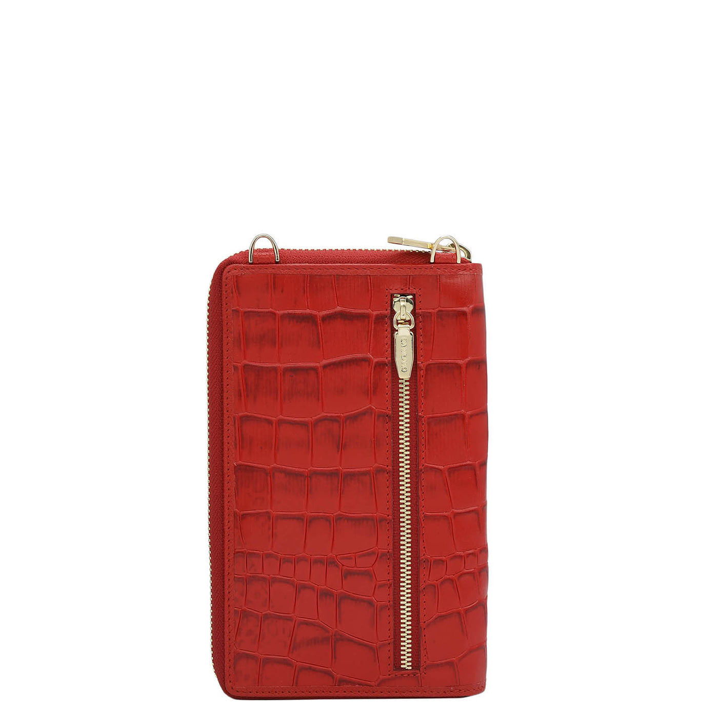 Croco Leather Crossbody - Red