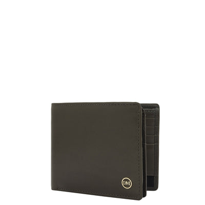 Olive Bifold Leather Mens Wallet