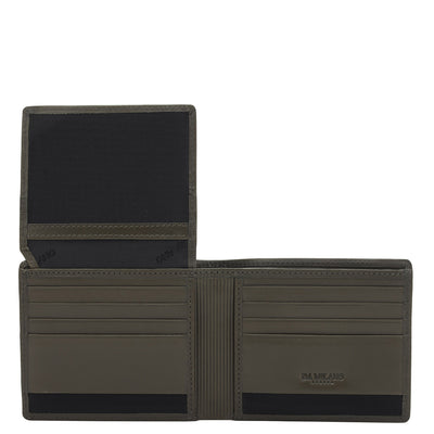 Olive Bifold Leather Mens Wallet