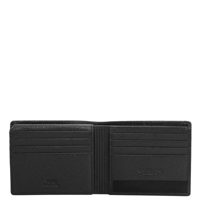 Black Bifold Leather Mens Wallet