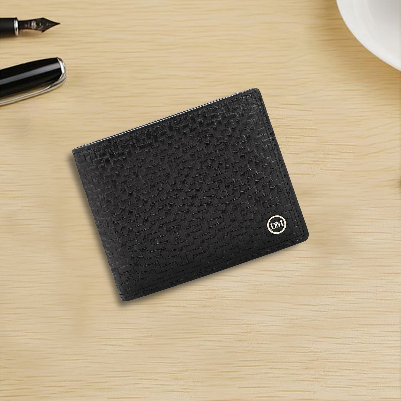 Black Bifold Leather Mens Wallet