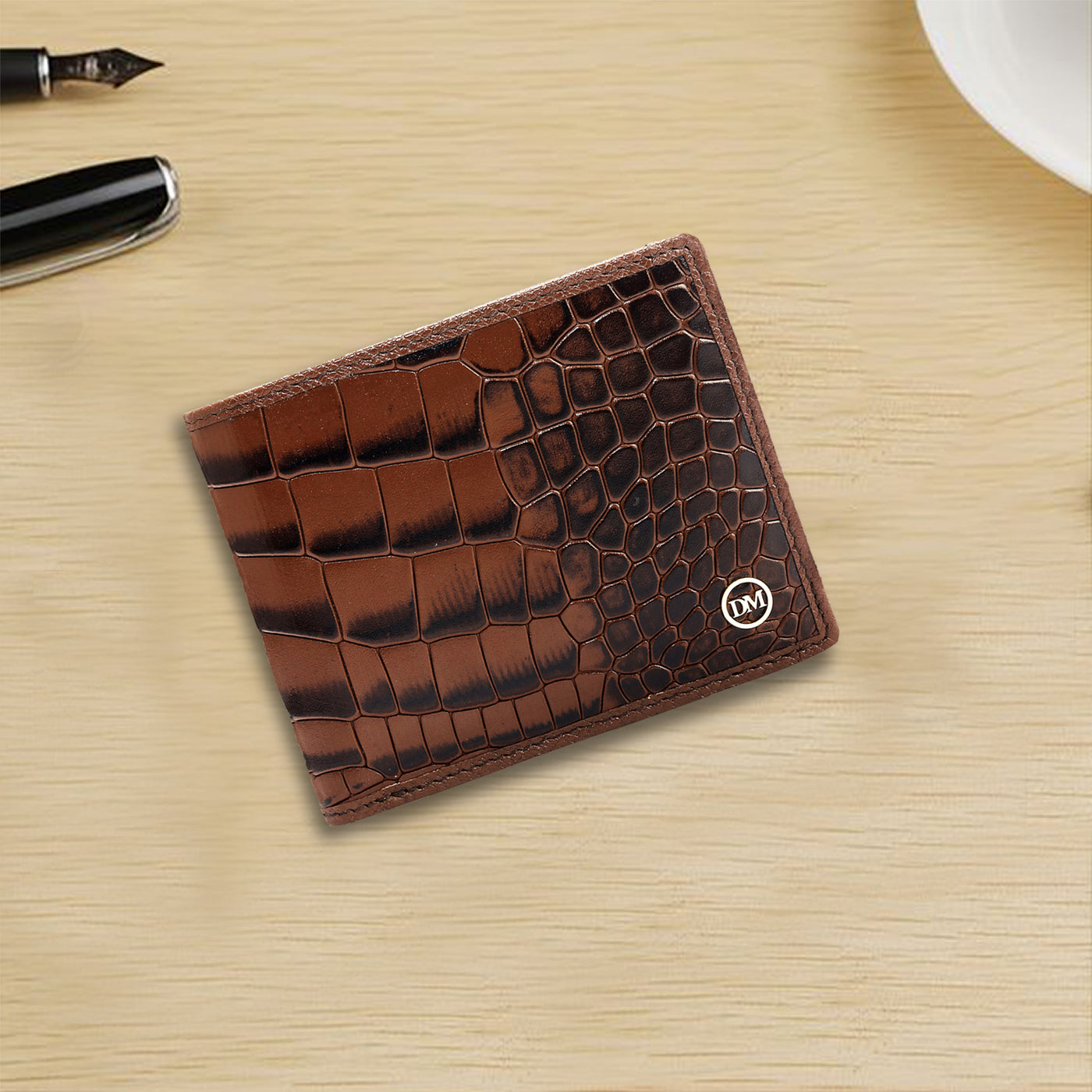 Date Bifold Leather Mens Wallet