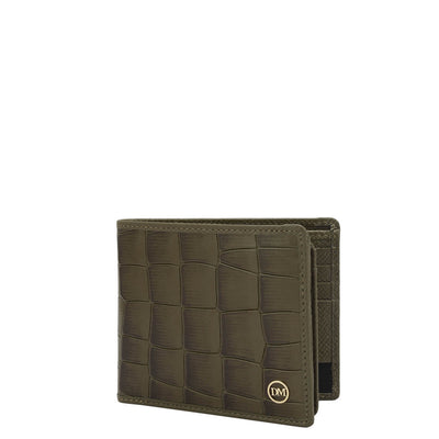 Military Green Bifold Leather Mens Wallet