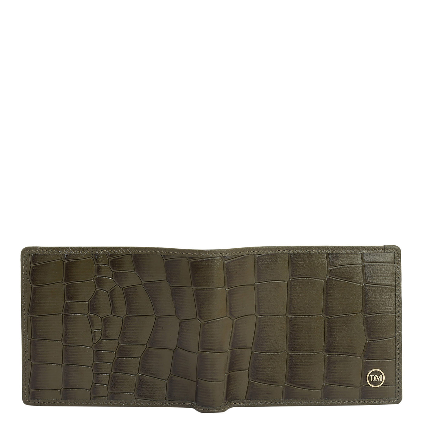 Military Green Bifold Leather Mens Wallet