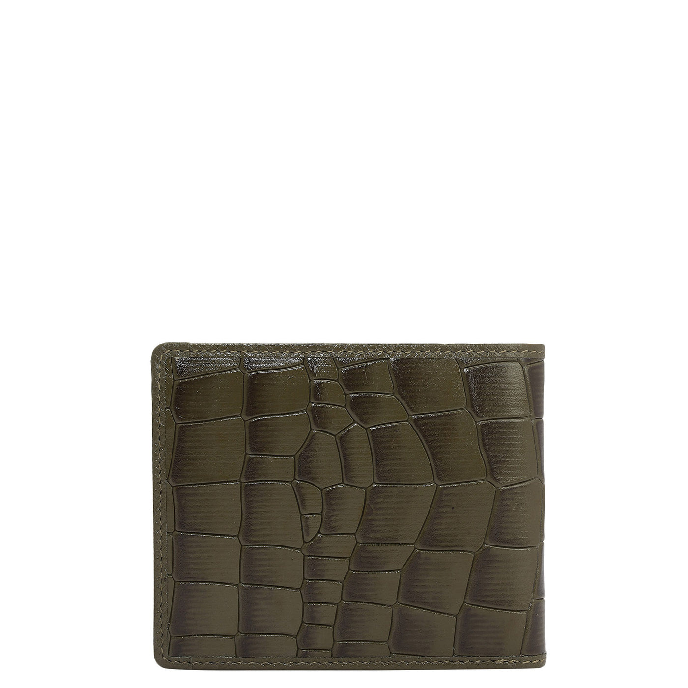 Military Green Bifold Leather Mens Wallet