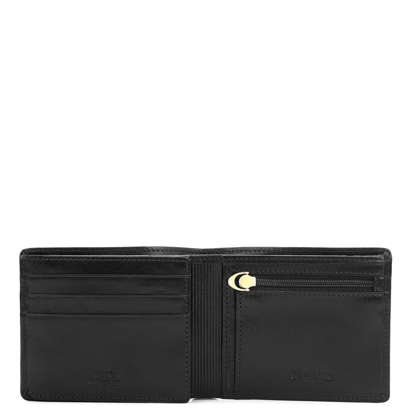 Black Bifold Leather Mens Wallet