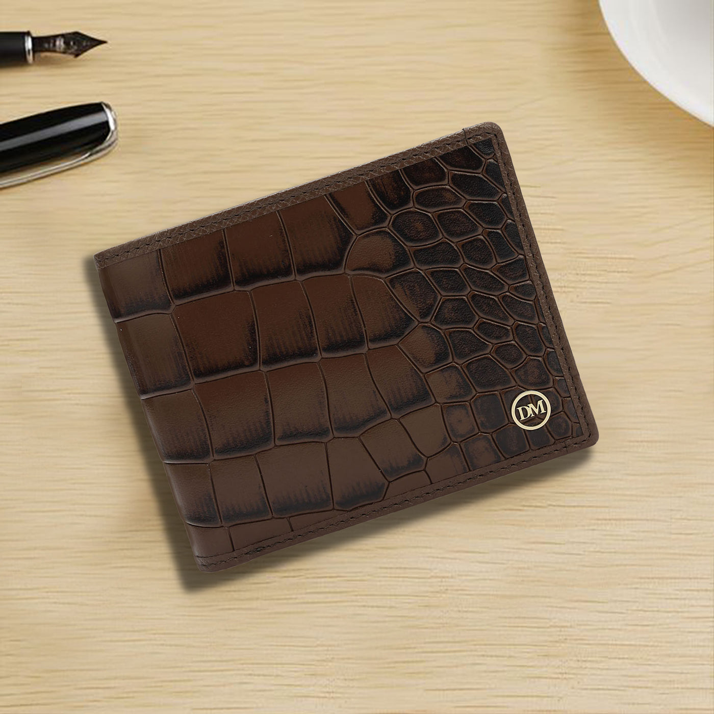 Date Bifold Leather Mens Wallet