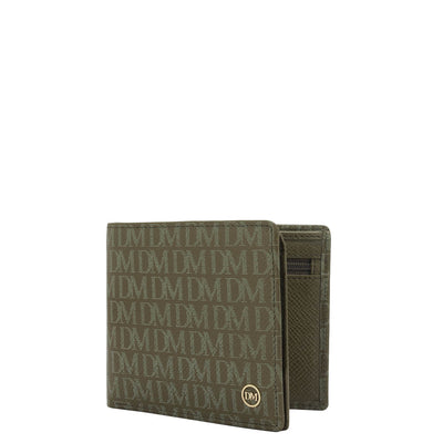 Military Green Bifold Leather Mens Wallet