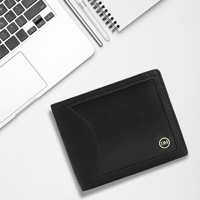 Black Bifold Leather Mens Wallet