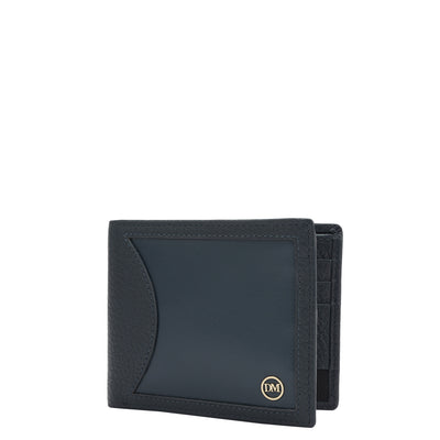 Navy Bifold Leather Mens Wallet