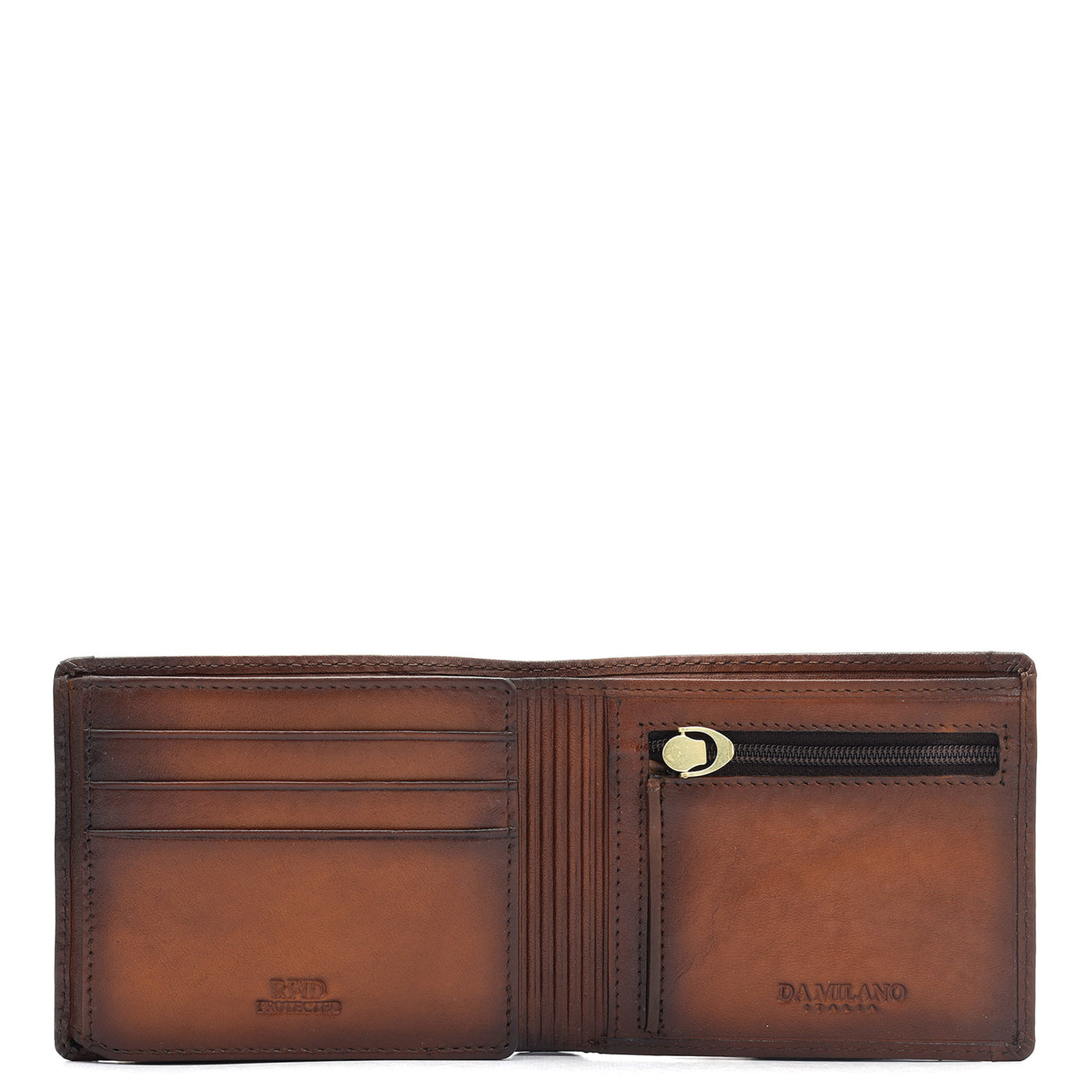 Cognac Bifold Leather Mens Wallet