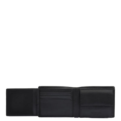 Black Bifold Leather Mens Wallet