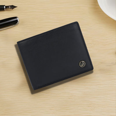 Black Bifold Leather Mens Wallet