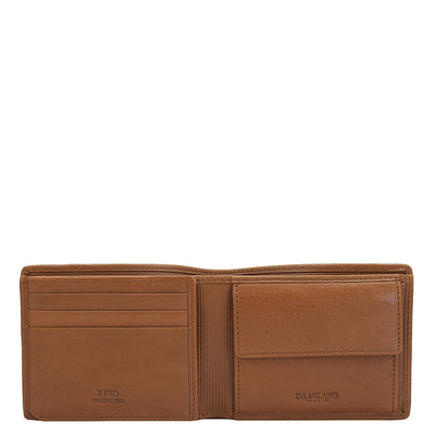 Cognac Bifold Leather Mens Wallet