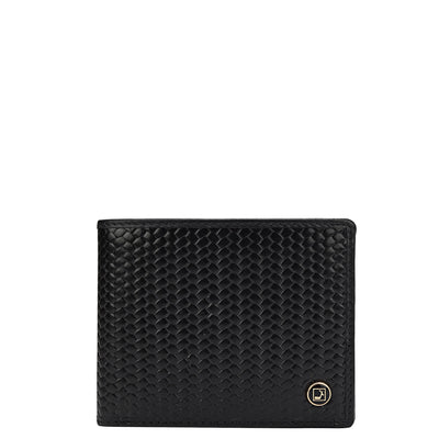 Mat Emboss Leather Mens Wallet - Black