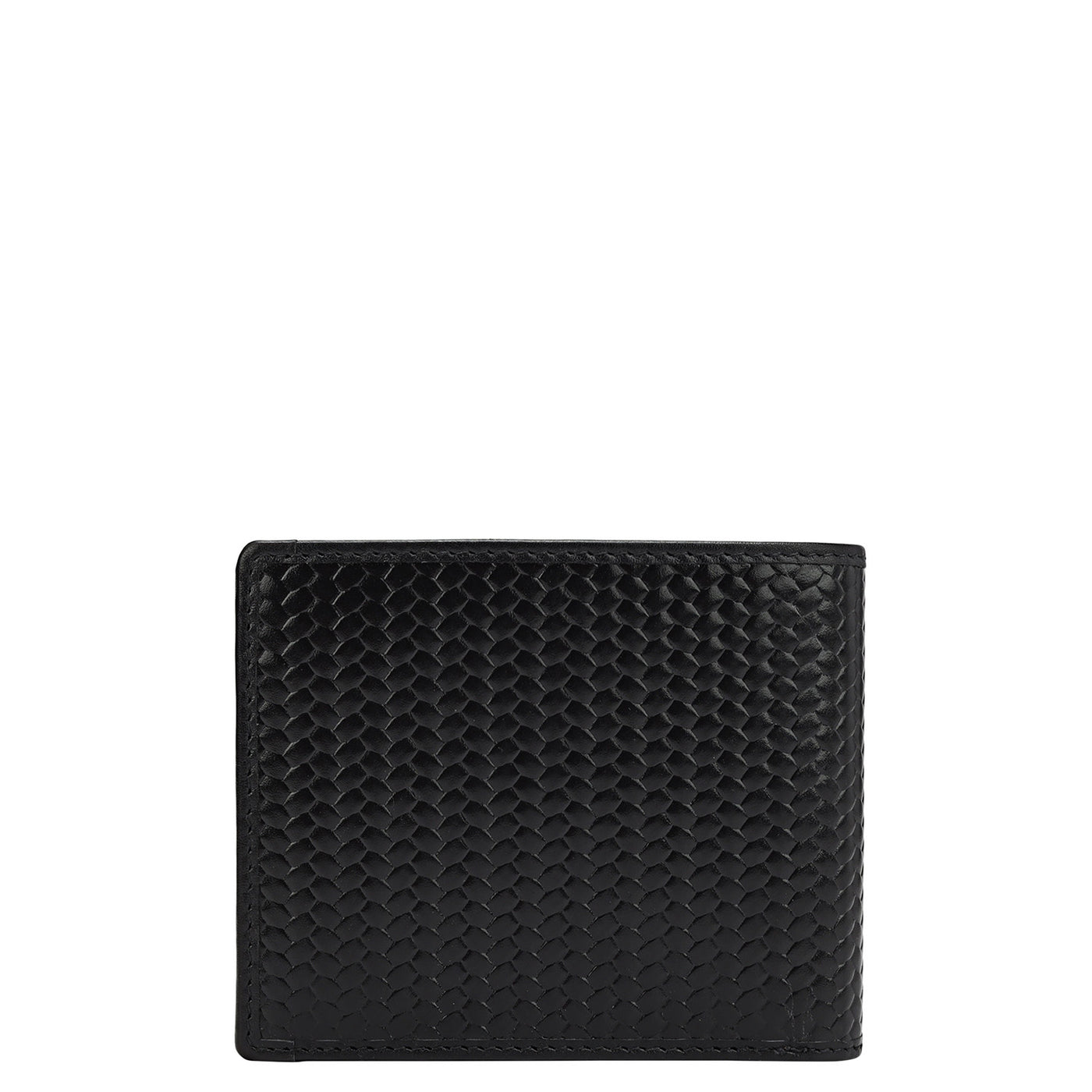 Mat Emboss Leather Mens Wallet - Black