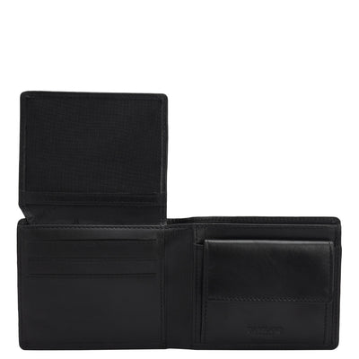 Black Bifold Leather Mens Wallet