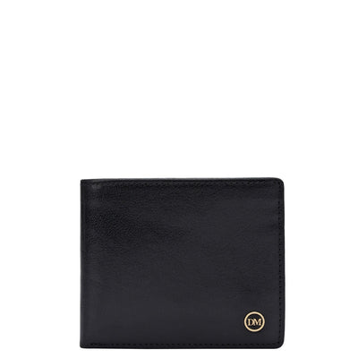 Black Bifold Leather Mens Wallet