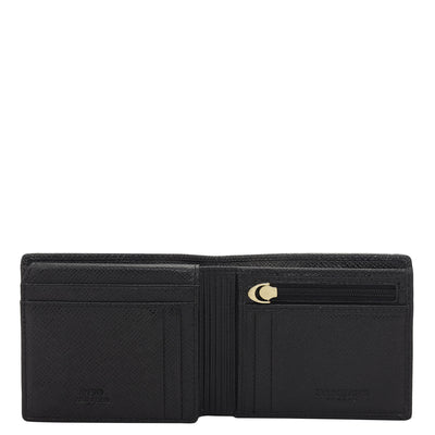 Black Bifold Leather Mens Wallet