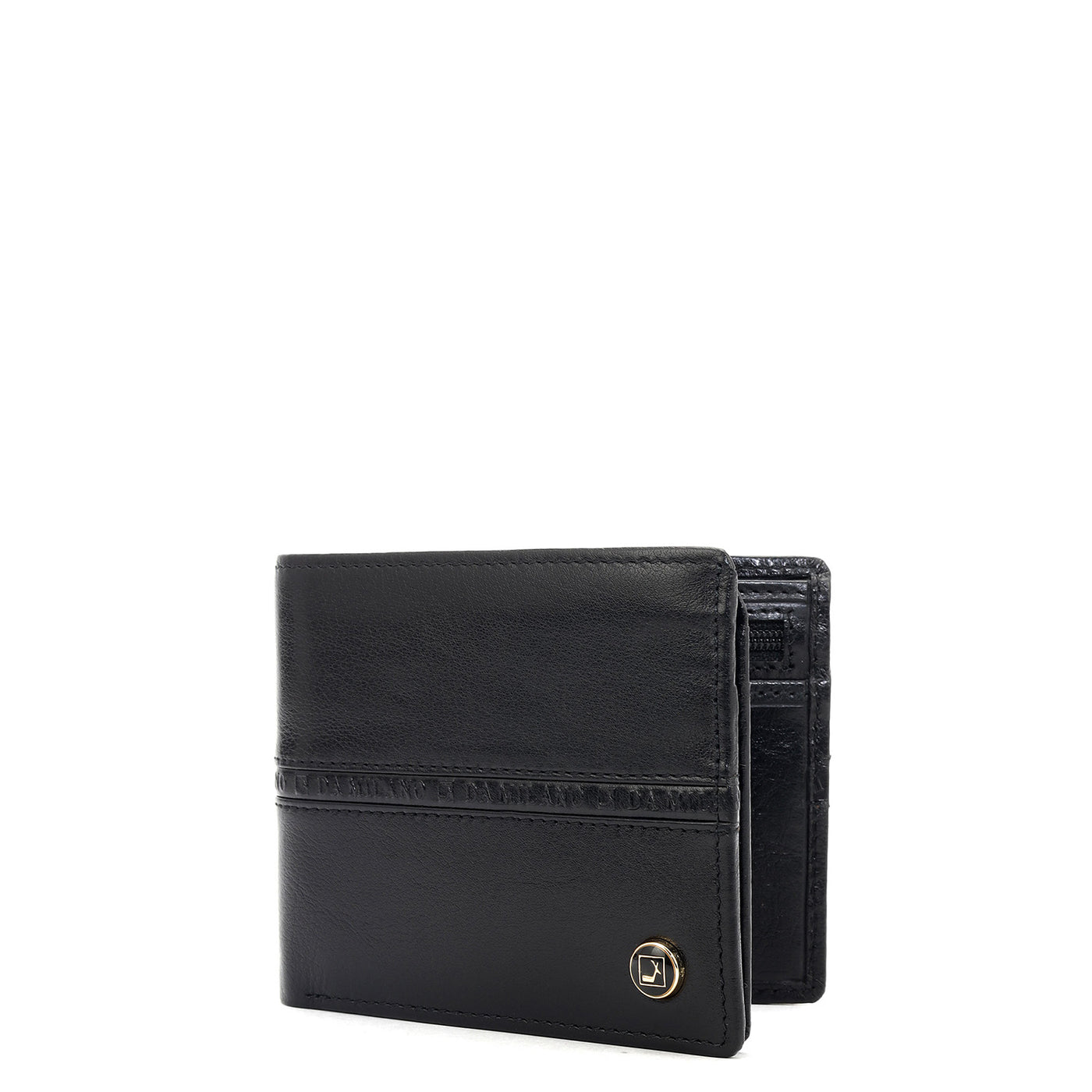 Black Bifold Leather Mens Wallet