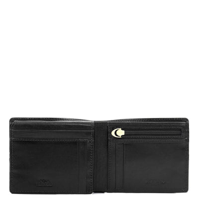 Black Bifold Leather Mens Wallet