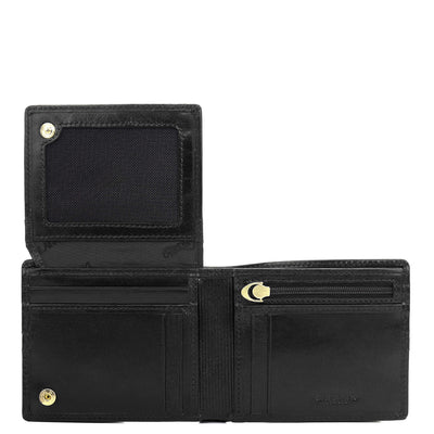 Black Bifold Leather Mens Wallet