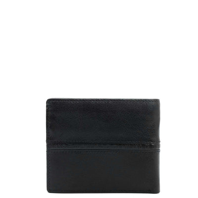 Black Bifold Leather Mens Wallet