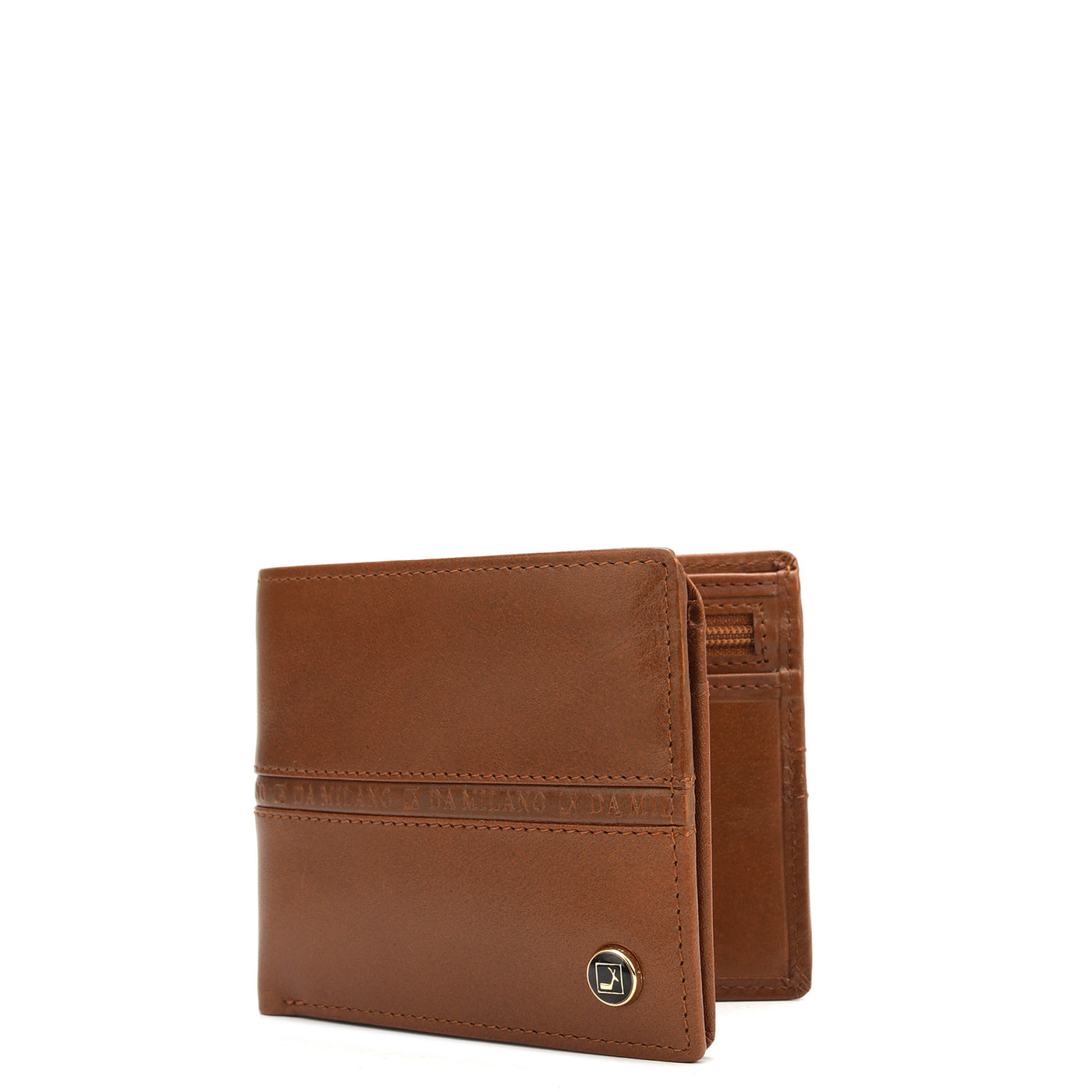 Cognac Bifold Leather Mens Wallet