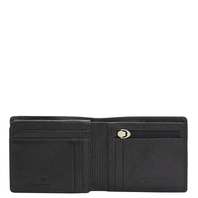 Black Bifold Leather Mens Wallet