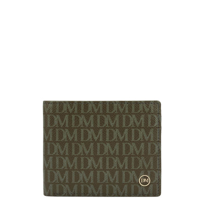 Military Green Bifold Leather Mens Wallet