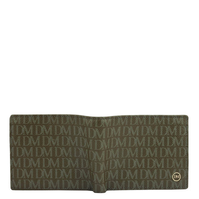 Military Green Bifold Leather Mens Wallet