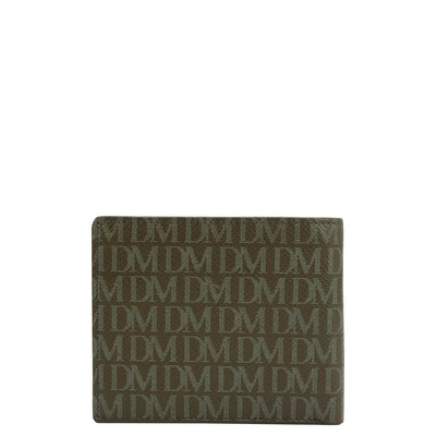 Military Green Bifold Leather Mens Wallet